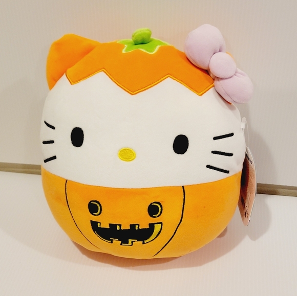 Squishmallows Hello Kitty and Friends 8 inch 2024 Halloween Pumpkin Plush NEW - Picture 1 of 7